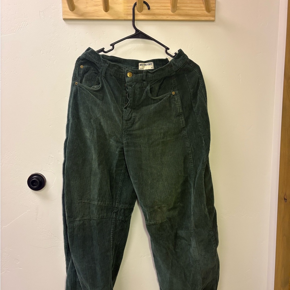 We The Free Olive Corduroy barrel jeans